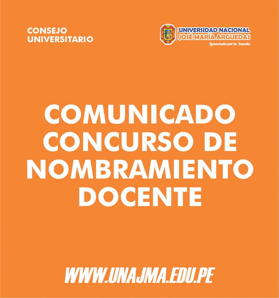 COMUNICADO CONCURSO DE NOMBRAMIENTO DOCENTE