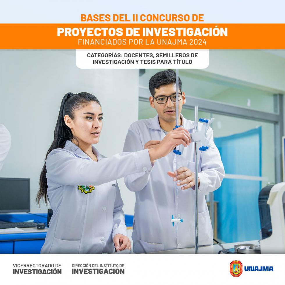 BASES DEL II CONCURSO DE PROYECTOS DE INVESTIGACIÓN FINANCIADOS POR LA UNAJMA 2024  CATEGORÍAS: